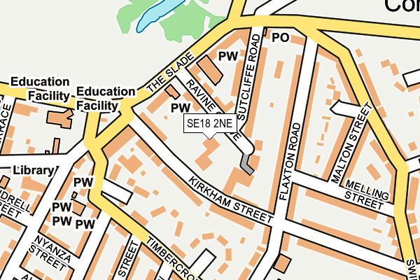 SE18 2NE map - OS OpenMap – Local (Ordnance Survey)