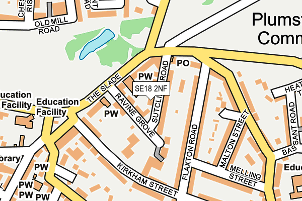 SE18 2NF map - OS OpenMap – Local (Ordnance Survey)