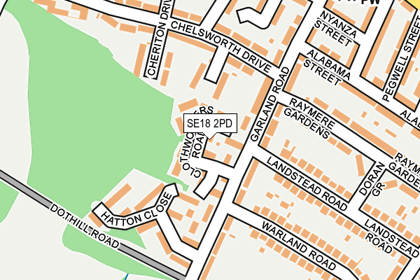 SE18 2PD map - OS OpenMap – Local (Ordnance Survey)