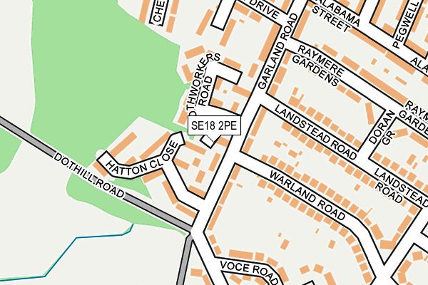 SE18 2PE map - OS OpenMap – Local (Ordnance Survey)