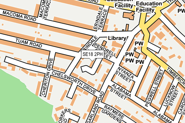 SE18 2PH map - OS OpenMap – Local (Ordnance Survey)