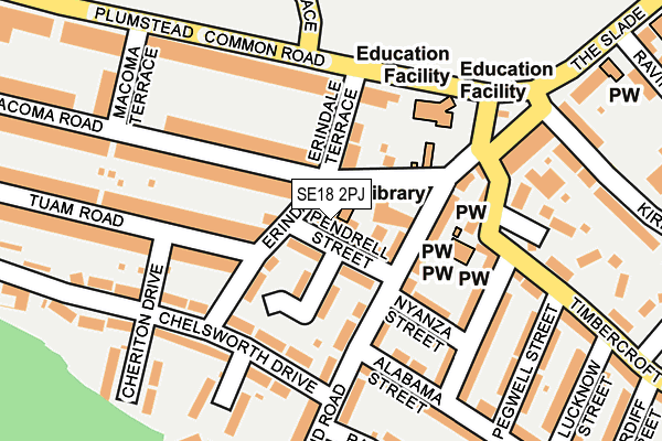 SE18 2PJ map - OS OpenMap – Local (Ordnance Survey)