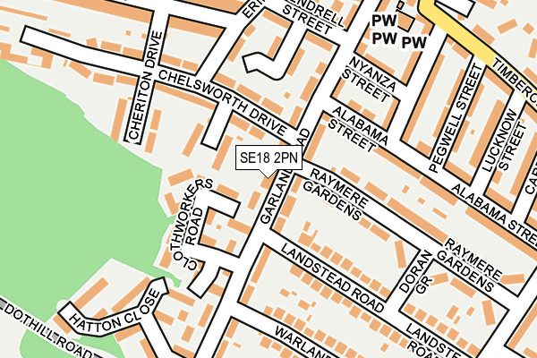 SE18 2PN map - OS OpenMap – Local (Ordnance Survey)
