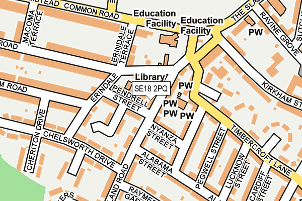 SE18 2PQ map - OS OpenMap – Local (Ordnance Survey)