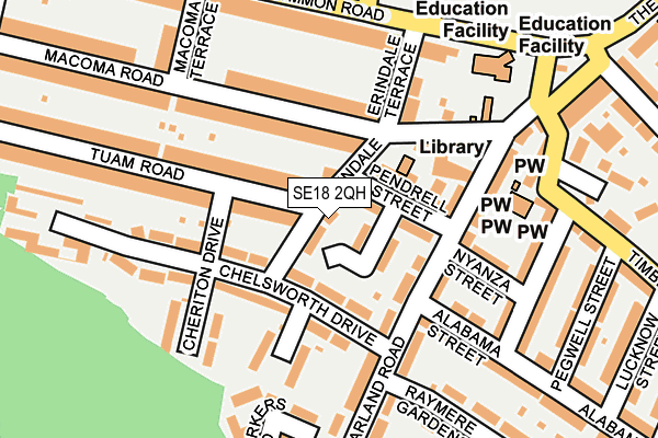 SE18 2QH map - OS OpenMap – Local (Ordnance Survey)
