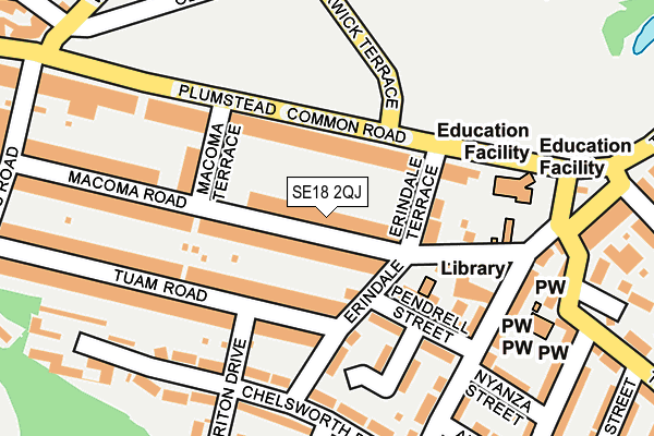 SE18 2QJ map - OS OpenMap – Local (Ordnance Survey)
