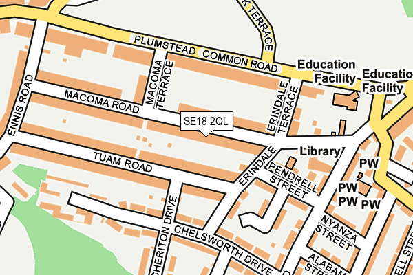 SE18 2QL map - OS OpenMap – Local (Ordnance Survey)