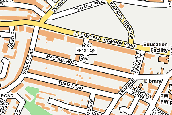 SE18 2QN map - OS OpenMap – Local (Ordnance Survey)