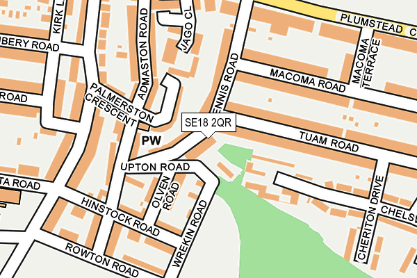 SE18 2QR map - OS OpenMap – Local (Ordnance Survey)
