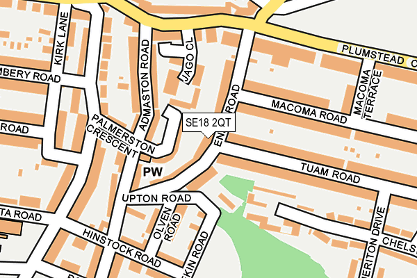 SE18 2QT map - OS OpenMap – Local (Ordnance Survey)