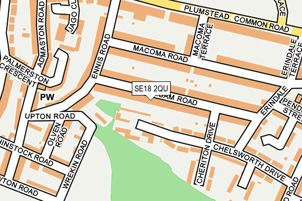 SE18 2QU map - OS OpenMap – Local (Ordnance Survey)