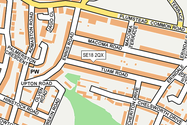 SE18 2QX map - OS OpenMap – Local (Ordnance Survey)