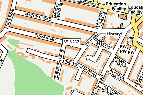 SE18 2QZ map - OS OpenMap – Local (Ordnance Survey)