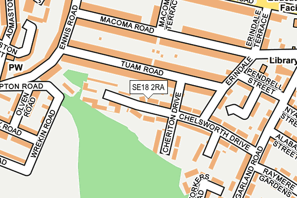 SE18 2RA map - OS OpenMap – Local (Ordnance Survey)