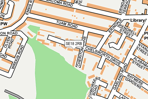 SE18 2RB map - OS OpenMap – Local (Ordnance Survey)