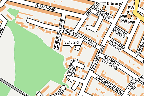 SE18 2RF map - OS OpenMap – Local (Ordnance Survey)