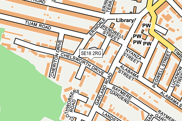 SE18 2RG map - OS OpenMap – Local (Ordnance Survey)