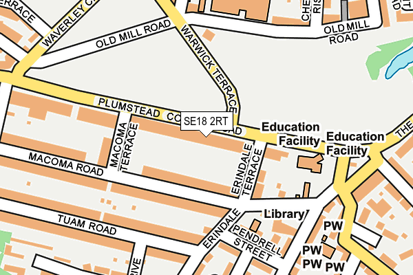 SE18 2RT map - OS OpenMap – Local (Ordnance Survey)