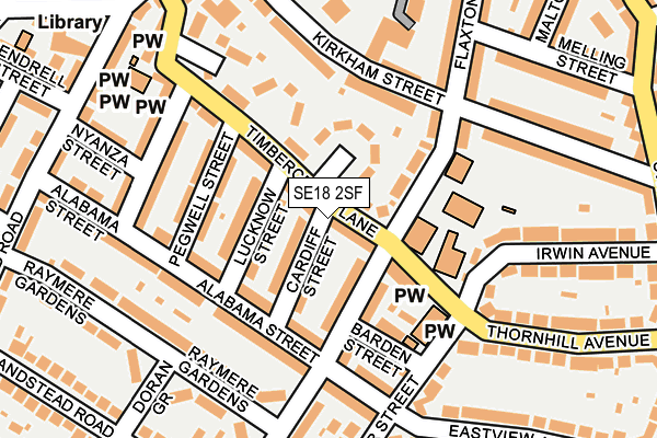 SE18 2SF map - OS OpenMap – Local (Ordnance Survey)