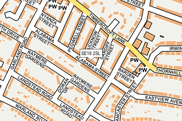 SE18 2SL map - OS OpenMap – Local (Ordnance Survey)