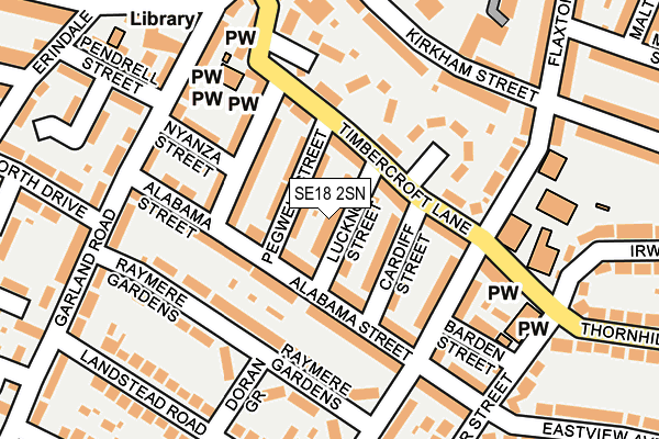 SE18 2SN map - OS OpenMap – Local (Ordnance Survey)