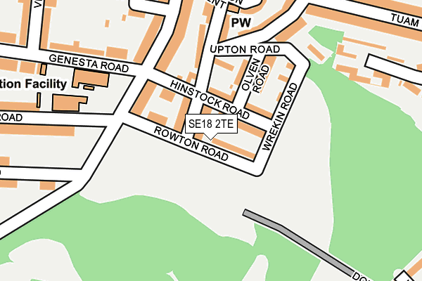 SE18 2TE map - OS OpenMap – Local (Ordnance Survey)