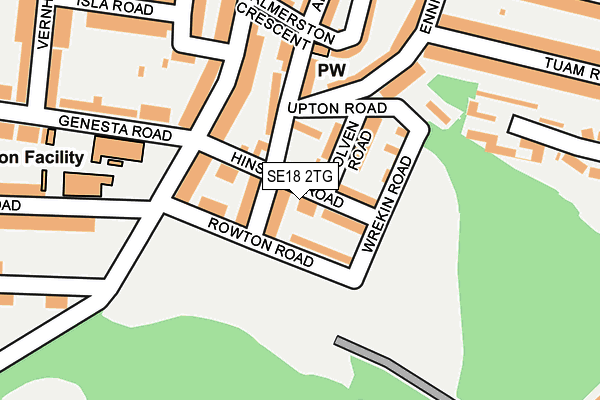 SE18 2TG map - OS OpenMap – Local (Ordnance Survey)