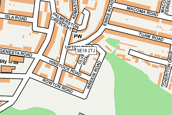 SE18 2TJ map - OS OpenMap – Local (Ordnance Survey)