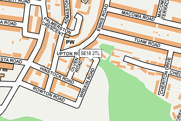 SE18 2TL map - OS OpenMap – Local (Ordnance Survey)