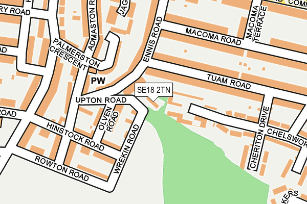 SE18 2TN map - OS OpenMap – Local (Ordnance Survey)