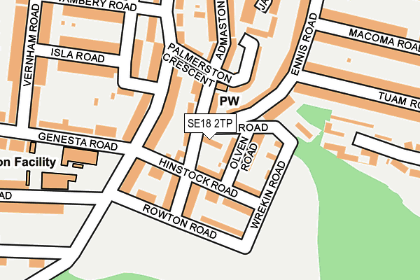 SE18 2TP map - OS OpenMap – Local (Ordnance Survey)