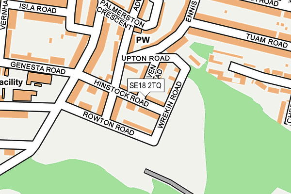 SE18 2TQ map - OS OpenMap – Local (Ordnance Survey)