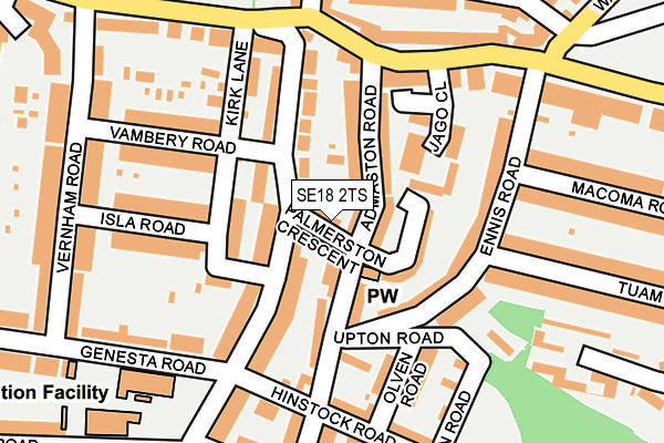 SE18 2TS map - OS OpenMap – Local (Ordnance Survey)