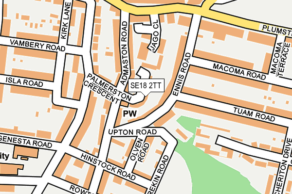 SE18 2TT map - OS OpenMap – Local (Ordnance Survey)