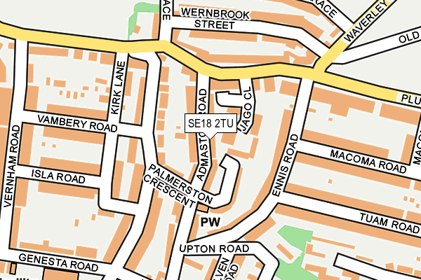 SE18 2TU map - OS OpenMap – Local (Ordnance Survey)