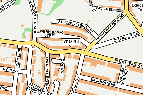 SE18 2UJ map - OS OpenMap – Local (Ordnance Survey)
