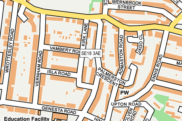 SE18 3AE map - OS OpenMap – Local (Ordnance Survey)