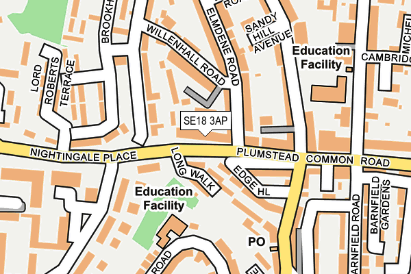 SE18 3AP map - OS OpenMap – Local (Ordnance Survey)