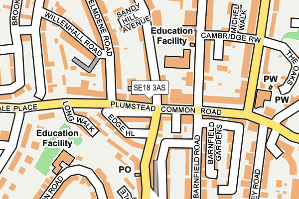 SE18 3AS map - OS OpenMap – Local (Ordnance Survey)