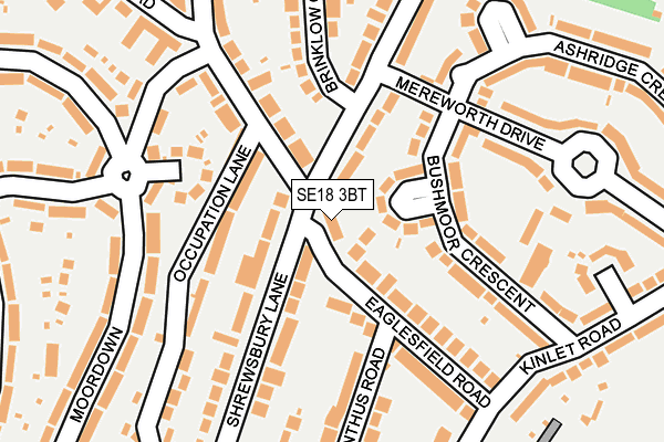 SE18 3BT map - OS OpenMap – Local (Ordnance Survey)
