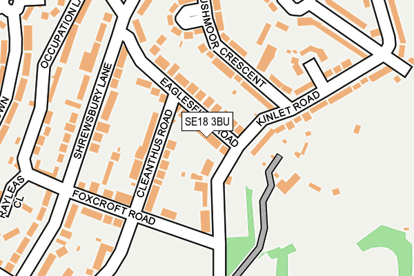 SE18 3BU map - OS OpenMap – Local (Ordnance Survey)