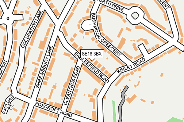 SE18 3BX map - OS OpenMap – Local (Ordnance Survey)