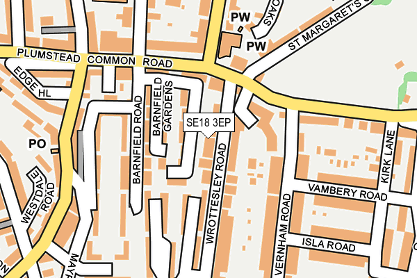 SE18 3EP map - OS OpenMap – Local (Ordnance Survey)