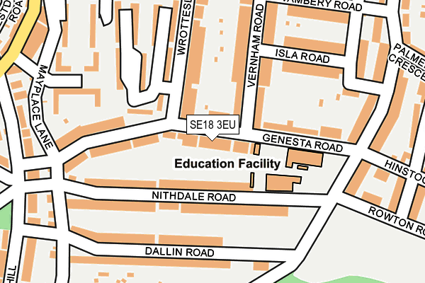SE18 3EU map - OS OpenMap – Local (Ordnance Survey)