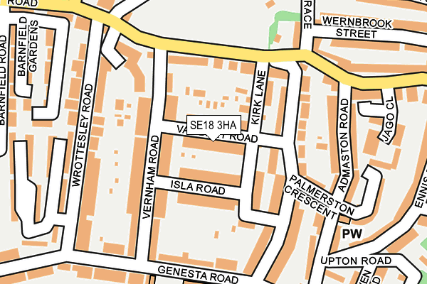 SE18 3HA map - OS OpenMap – Local (Ordnance Survey)