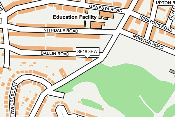 SE18 3HW map - OS OpenMap – Local (Ordnance Survey)