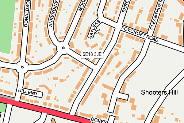 SE18 3JE map - OS OpenMap – Local (Ordnance Survey)