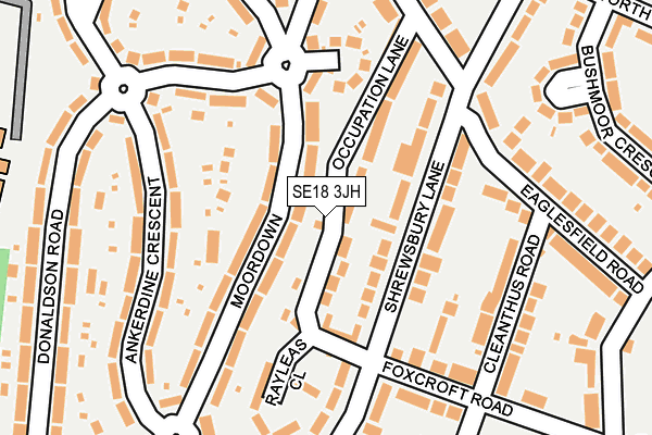 SE18 3JH map - OS OpenMap – Local (Ordnance Survey)