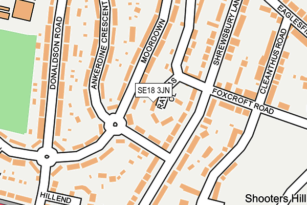 SE18 3JN map - OS OpenMap – Local (Ordnance Survey)