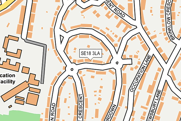 SE18 3LA map - OS OpenMap – Local (Ordnance Survey)